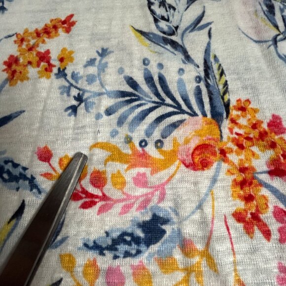 Chico's Womens Linen Nautical Embellished Tunic Top Size 2 US Large White Orange - Picture 9 of 10